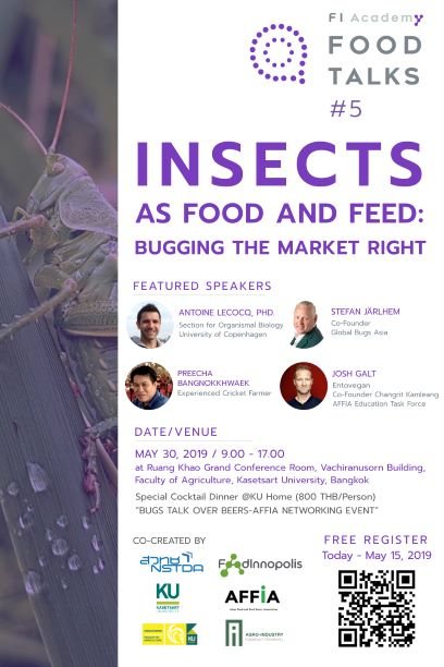 กิจกรรม Food Talks #5: All about insect วันที่ 30 พฤษภาคม 2562