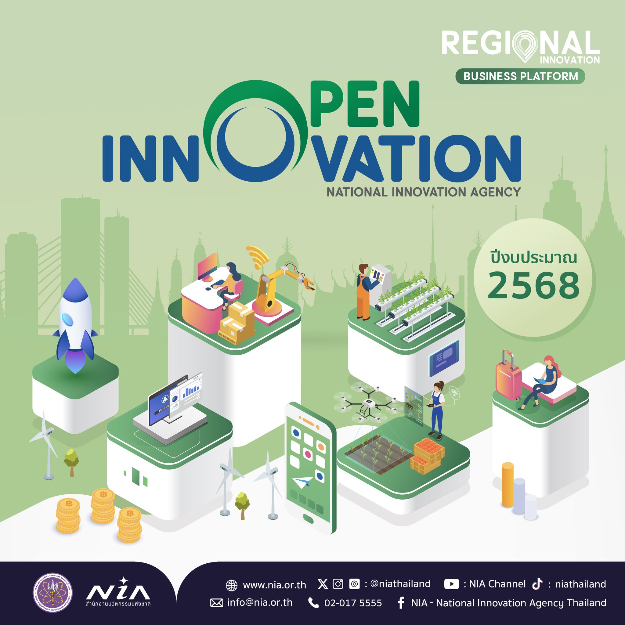 เปิดรับสมัครแล้ว “ทุนนวัตกรรมแบบเปิด (Open Innovation)” ภายใต้แพลตฟอร์มการสนับสนุนธุรกิจนวัตกรรมรายภูมิภาค (Regional Innovation Business Platform)