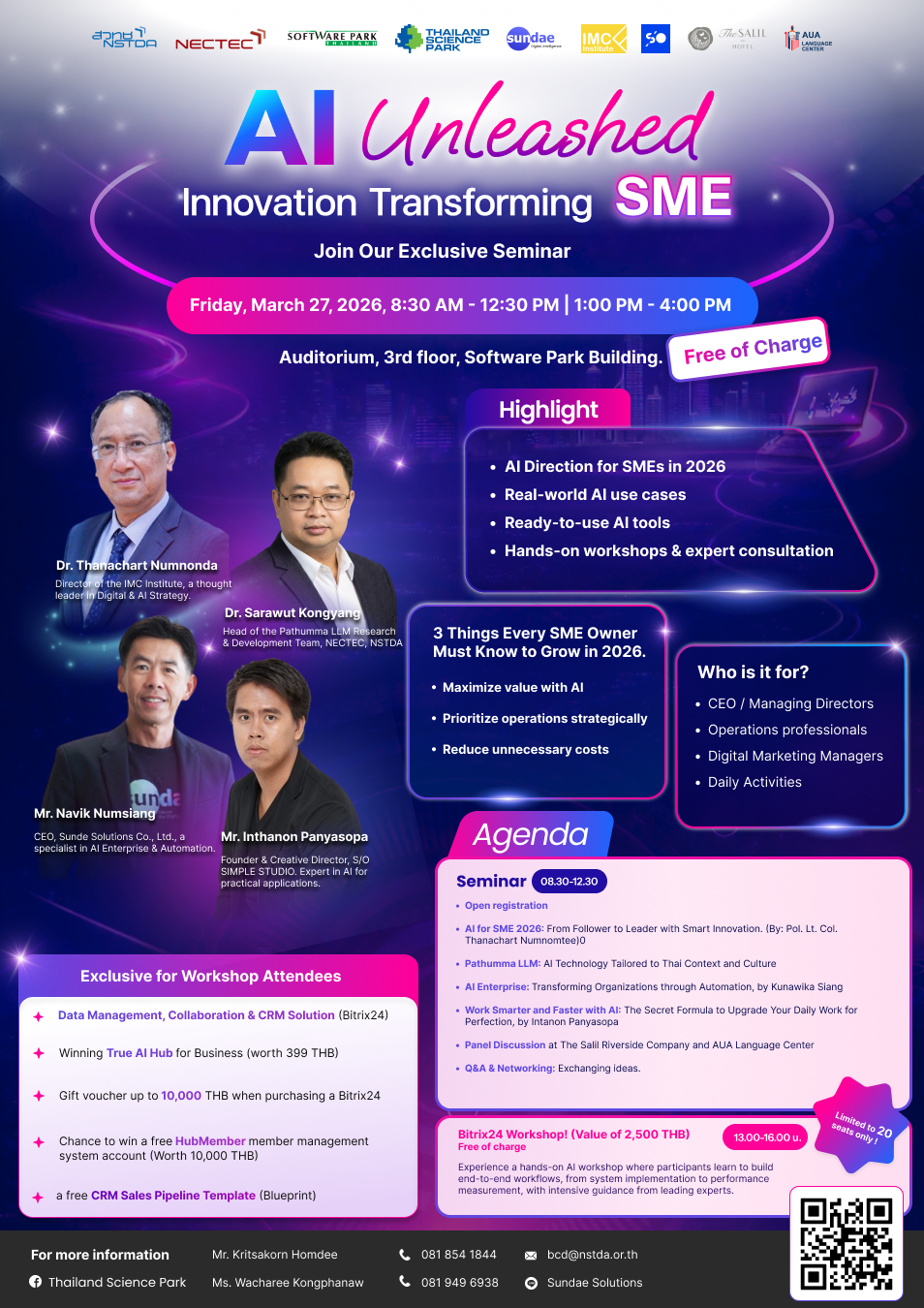 Thailand Science Park together with Software Park, and Private Sector Partners Host “AI Unleashed: Innovation Transforming SME” Seminar to Unlock AI Power for Thai Businesses