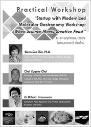 Practical Workshop Startup with Modernized Molecular Gastronomy Workshop: When Science Meets Creative Food