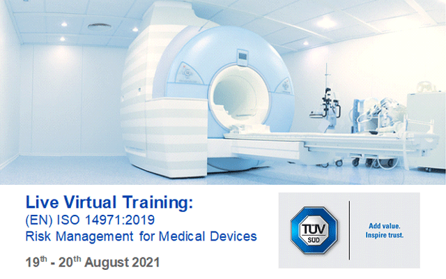 Live Virtual Training on ISO 14971 Risk Management for Medical Devices