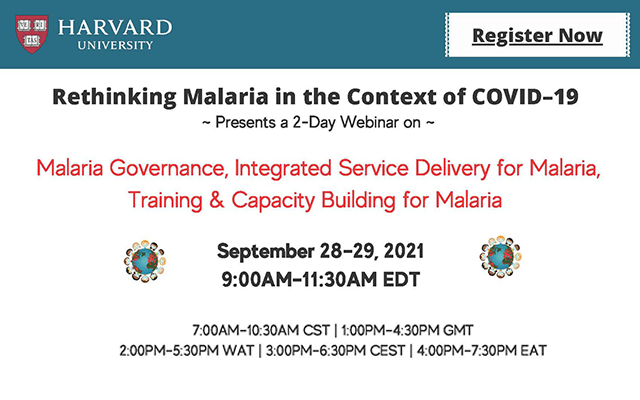 สัมมนาเชิงวิชาการออนไลน์ “Rethinking Malaria in the Context of COVID–19”